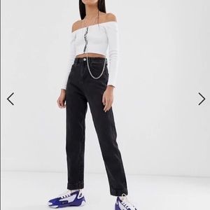 ASOS COLLUSION x006 mom jeans in washed black